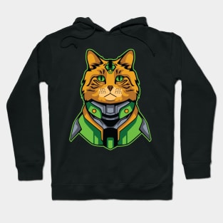 Cat Cyborg Illustration Hoodie